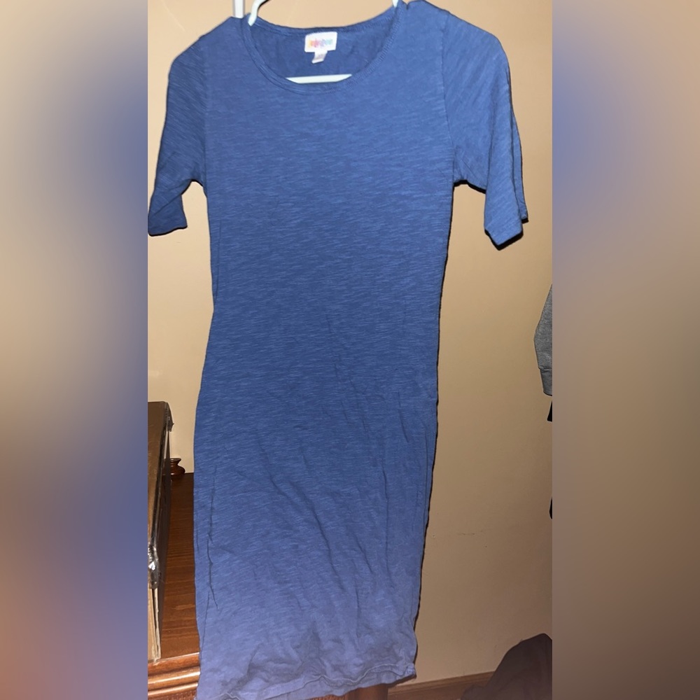 LulaRoe blue t-shirt dress, size XS